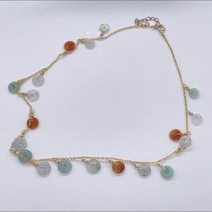 Necklace with Jadeite peace Buckle Charm